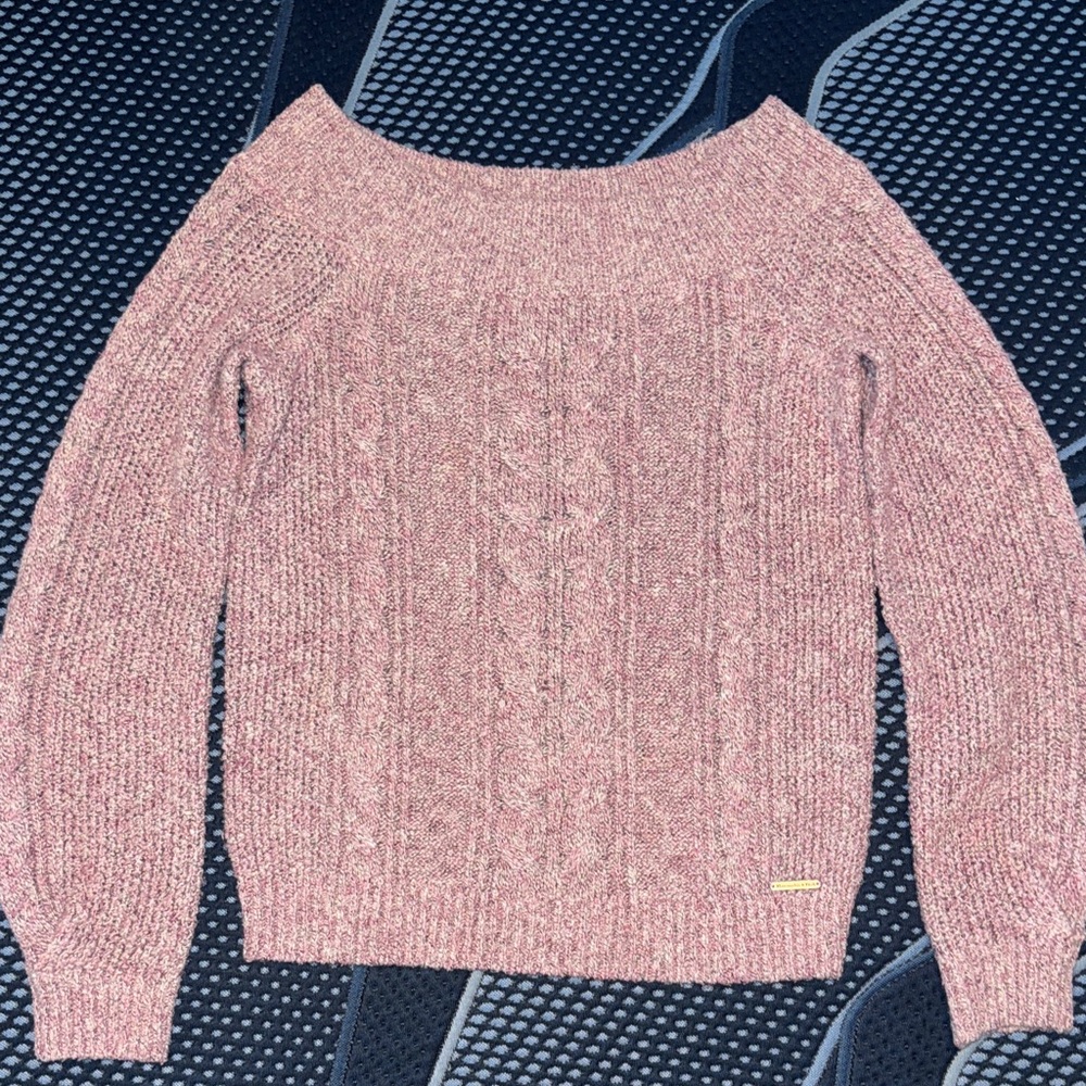 Abercrombie & Fitch Pink Cable Knit Sweater